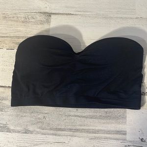 Derek Heart Bandeau Bra Top, Size Large, Black